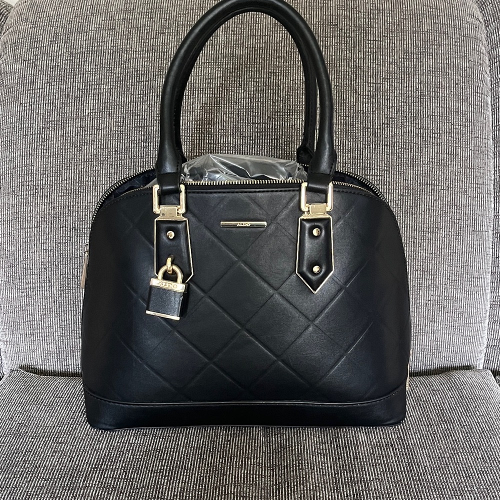 Aldo Black Quilted Satchel